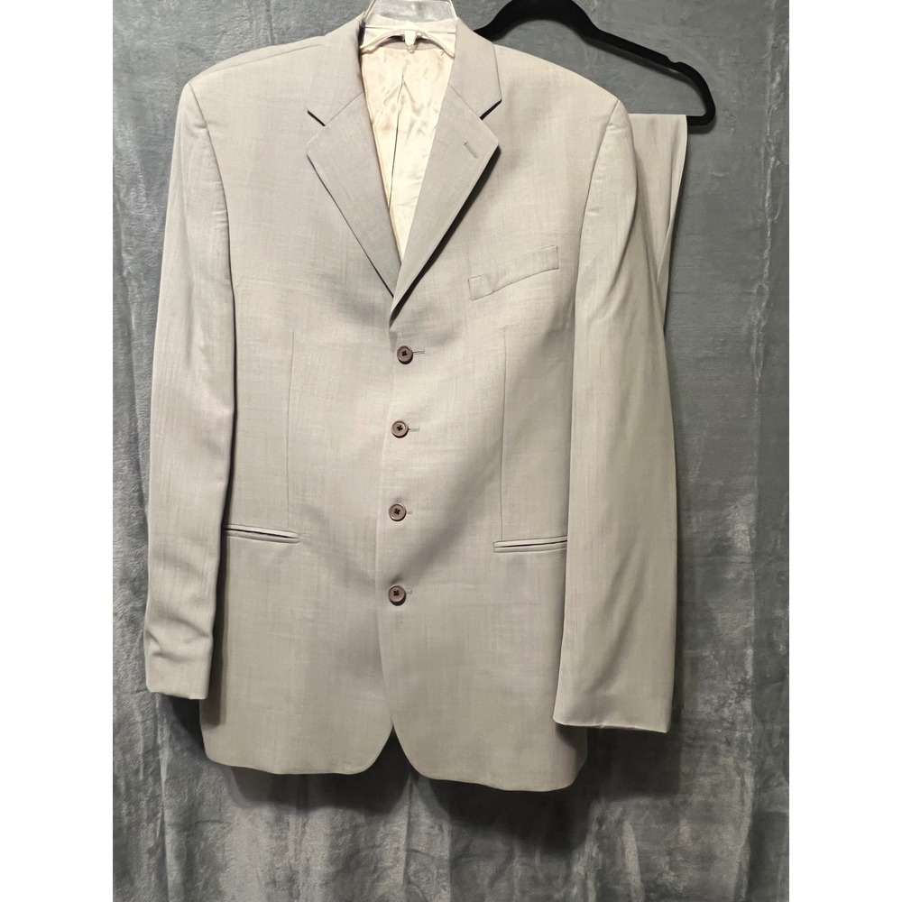 Sanlorenzo 44L Light Gray Wool Suit 2 Piece Made in Canada Union Tailored